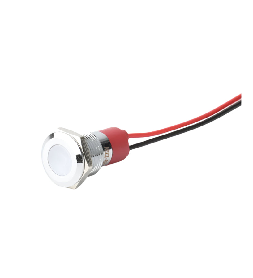 10-24V 8mm LED Metal Indicator Light White